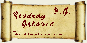 Miodrag Galović vizit kartica